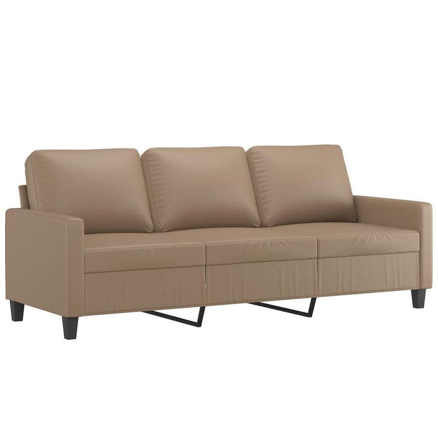 Driezitsbank Kunstleer Kleurig 180 cm Cappuccino