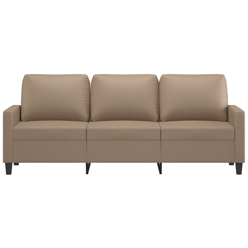 Driezitsbank Kunstleer Kleurig 180 cm Cappuccino