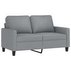 Two-seater sofa 120 cm light grey fabric
