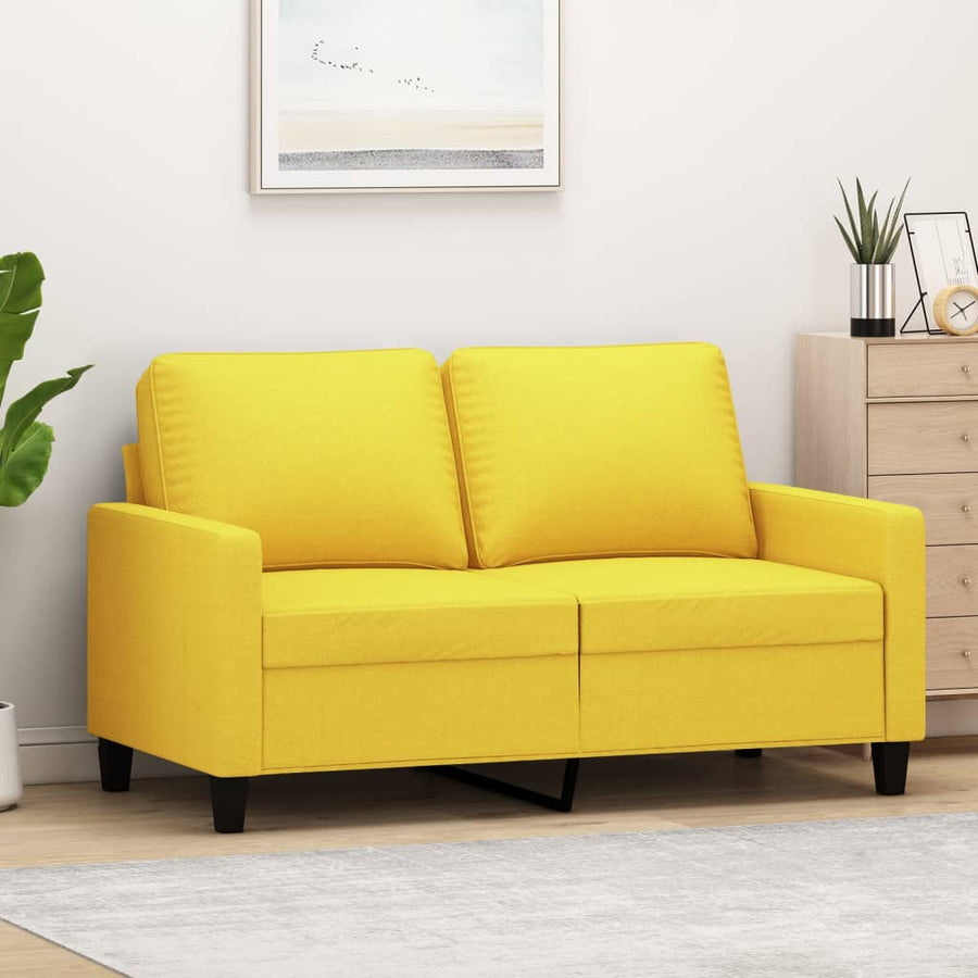 Tweezitsbank Stof 120 cm Lichtgeel