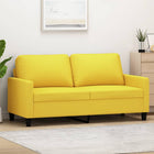 Two-seater sofa 140 cm fabric light yellow