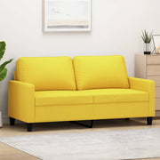 Two-seater sofa 140 cm fabric light yellow