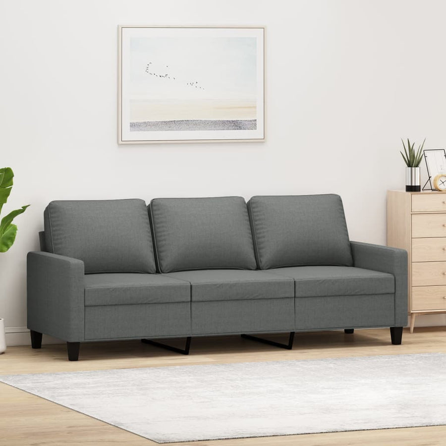 Driezitsbank Stof 180 cm Donkergrijs