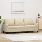 Three-seater sofa 180 cm fabric cream-colored
