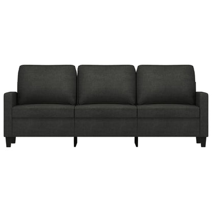 Driezitsbank 180 cm stof zwart 180 cm Zwart
