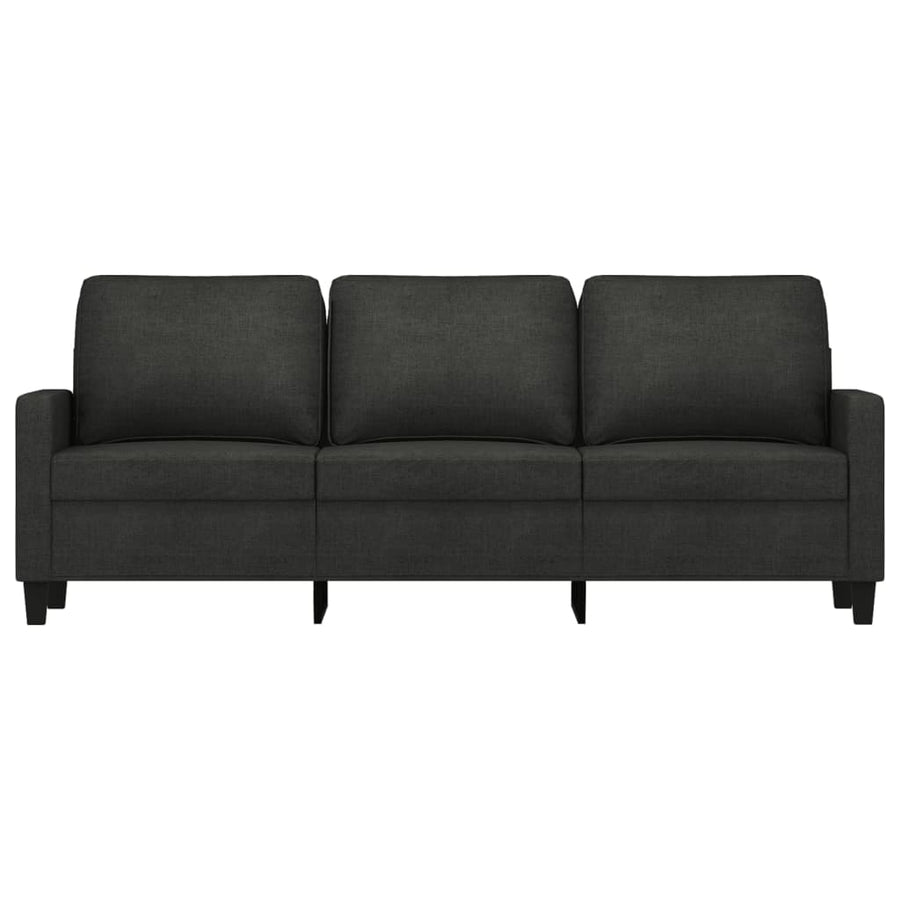 Driezitsbank 180 cm stof zwart 180 cm Zwart