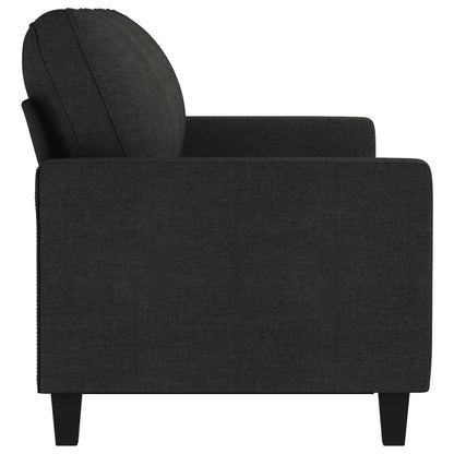 Driezitsbank 180 cm stof zwart 180 cm Zwart