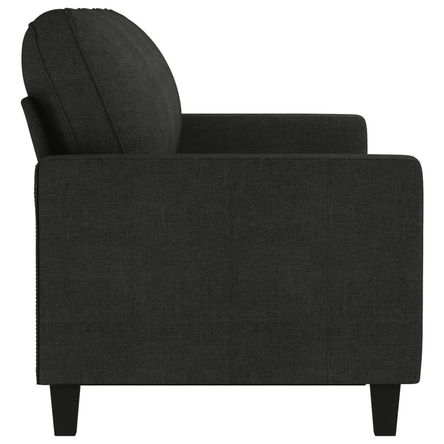 Driezitsbank 180 cm stof zwart 180 cm Zwart