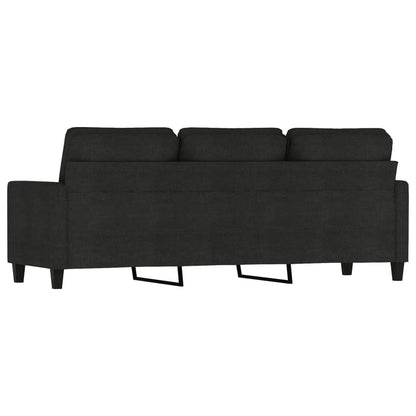 Driezitsbank 180 cm stof zwart 180 cm Zwart