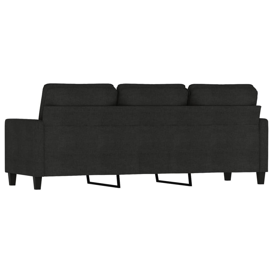 Driezitsbank 180 cm stof zwart 180 cm Zwart