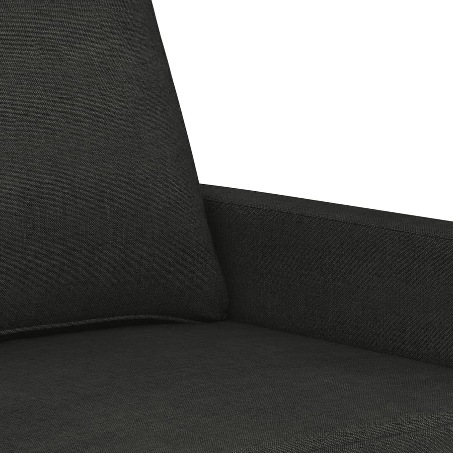 Driezitsbank 180 cm stof zwart 180 cm Zwart
