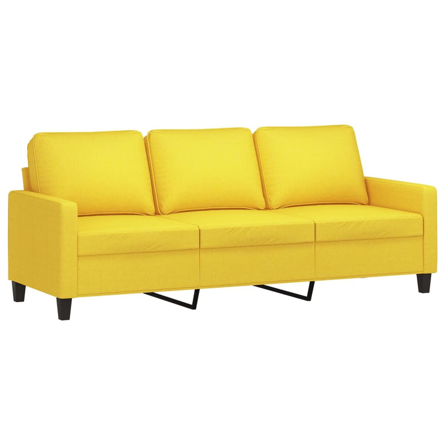 Driezitsbank Stof 180 cm Lichtgeel