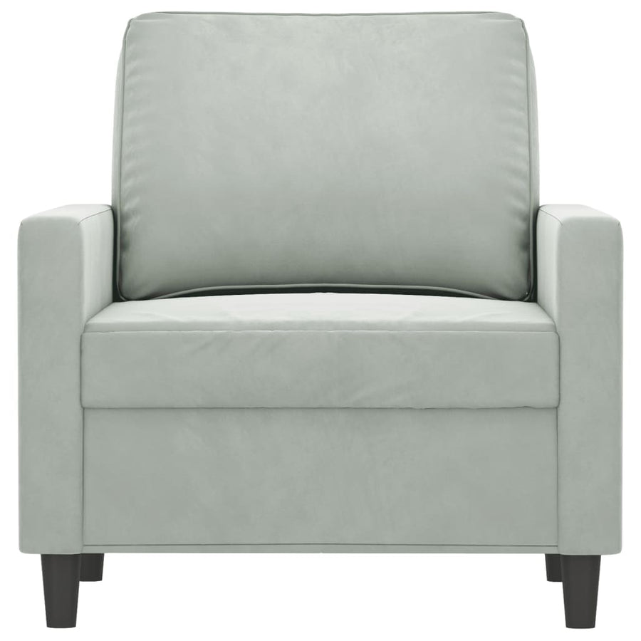 Fauteuil Fluweel 60 cm Lichtgrijs