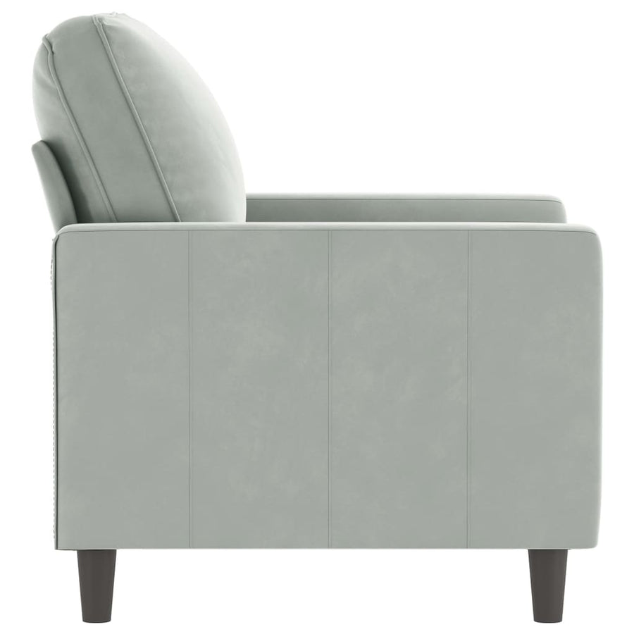 Fauteuil Fluweel 60 cm Lichtgrijs