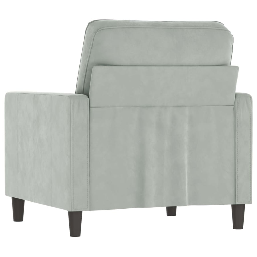 Fauteuil Fluweel 60 cm Lichtgrijs