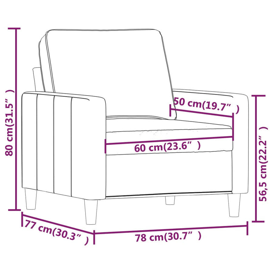 Fauteuil Fluweel 60 cm Roze