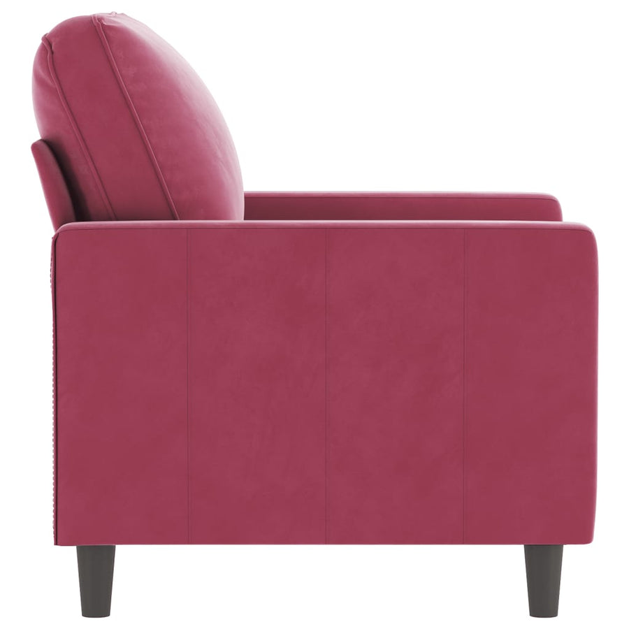 Fauteuil Fluweel 60 cm Wijnrood