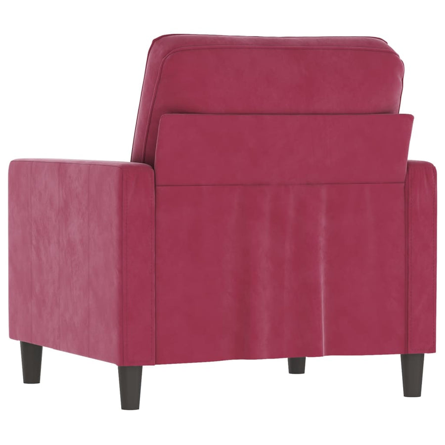 Fauteuil Fluweel 60 cm Wijnrood
