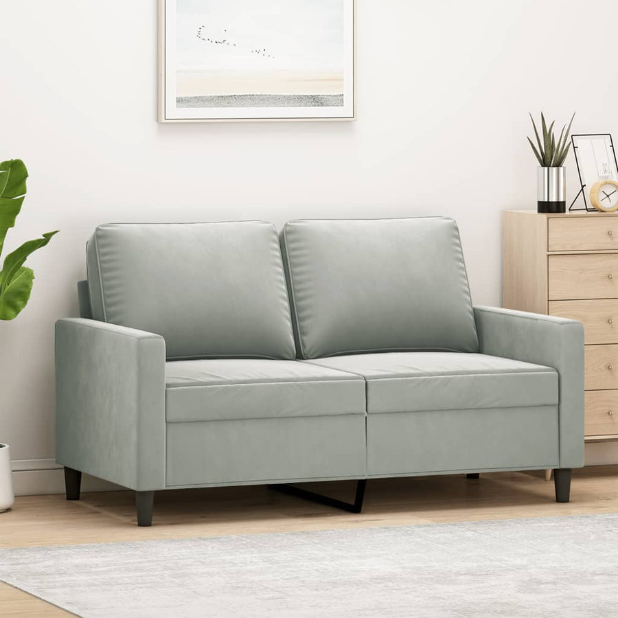 Tweezitsbank Fluweel 120 cm Lichtgrijs
