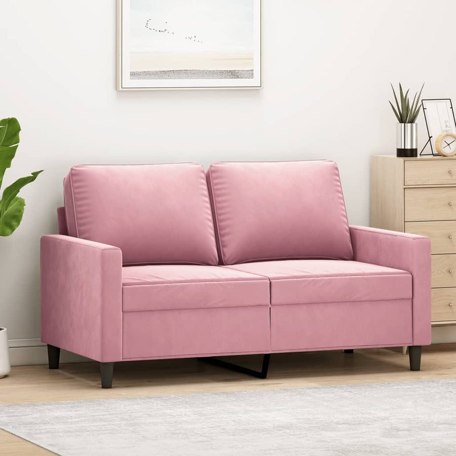 Tweezitsbank Fluweel 120 cm Roze