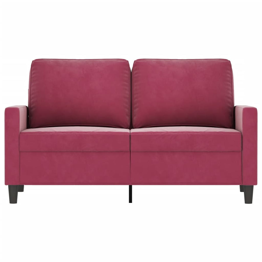 Tweezitsbank Fluweel 120 cm Wijnrood
