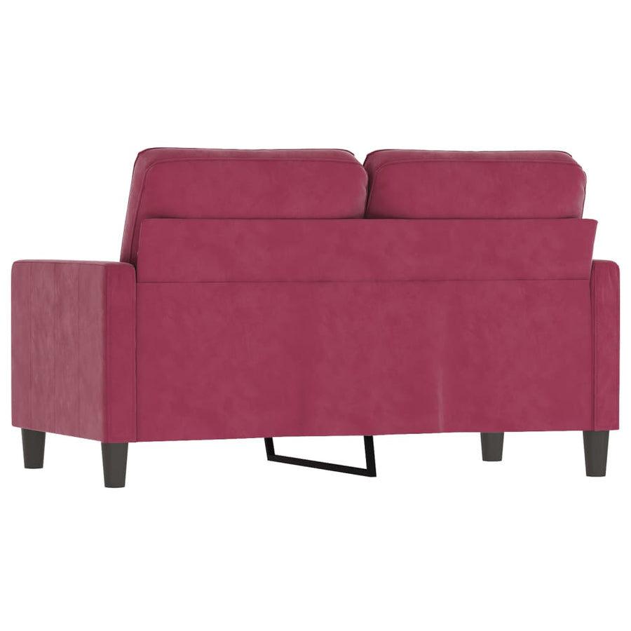 Tweezitsbank Fluweel 120 cm Wijnrood