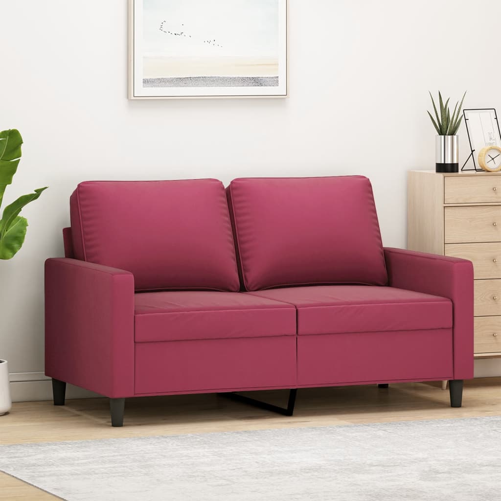 Tweezitsbank Fluweel 120 cm Wijnrood