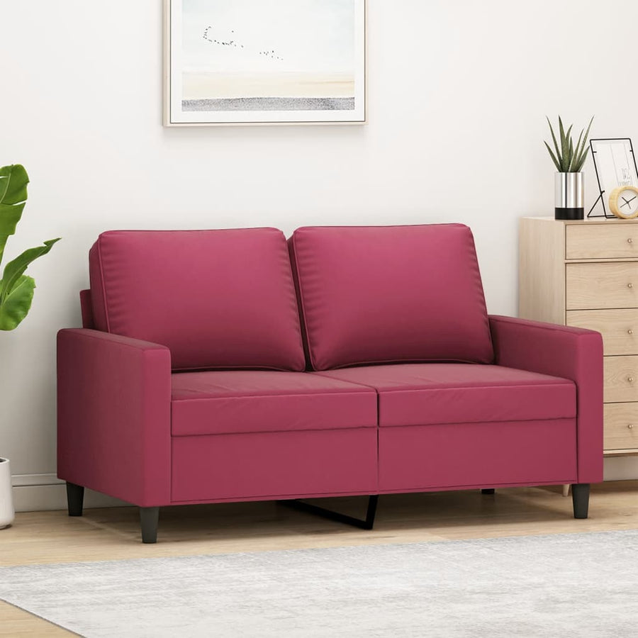 Tweezitsbank Fluweel 120 cm Wijnrood