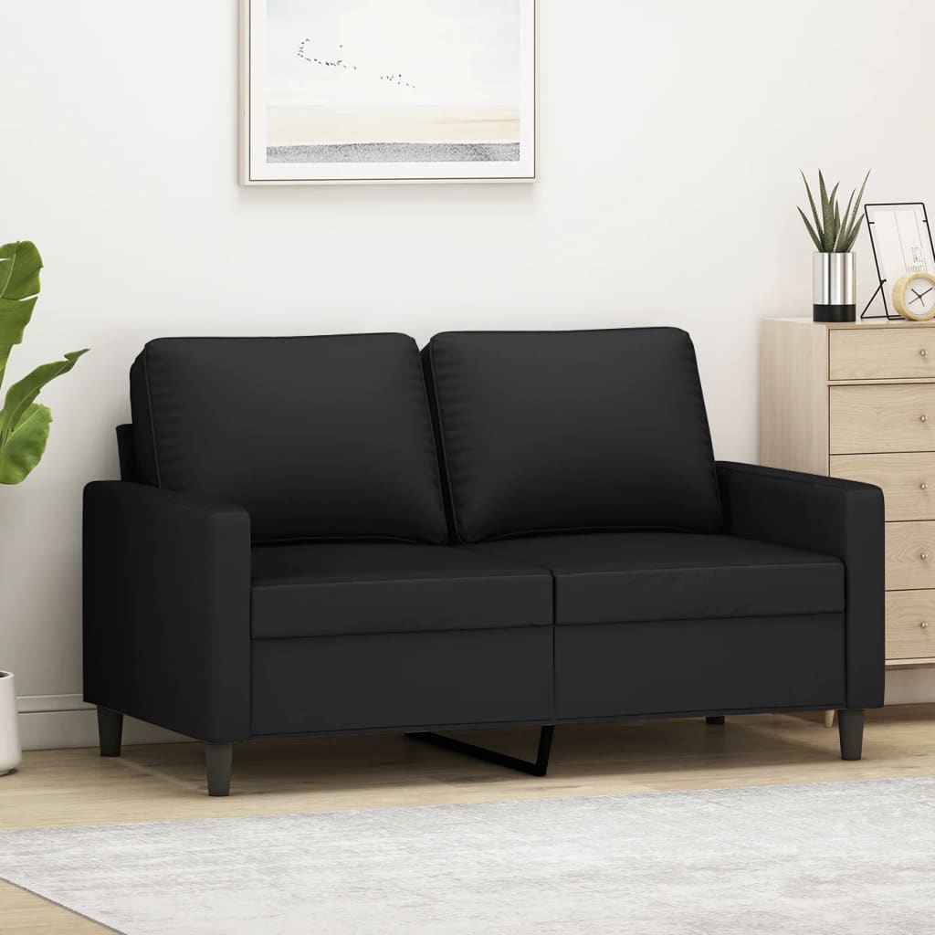Tweezitsbank Fluweel 120 cm Zwart