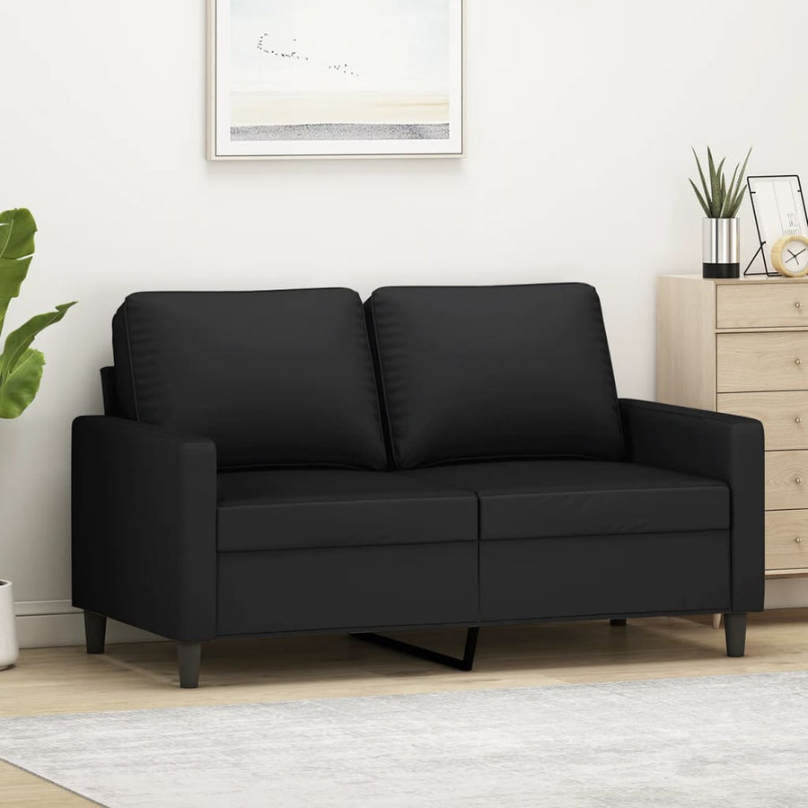 Tweezitsbank Fluweel 120 cm Zwart