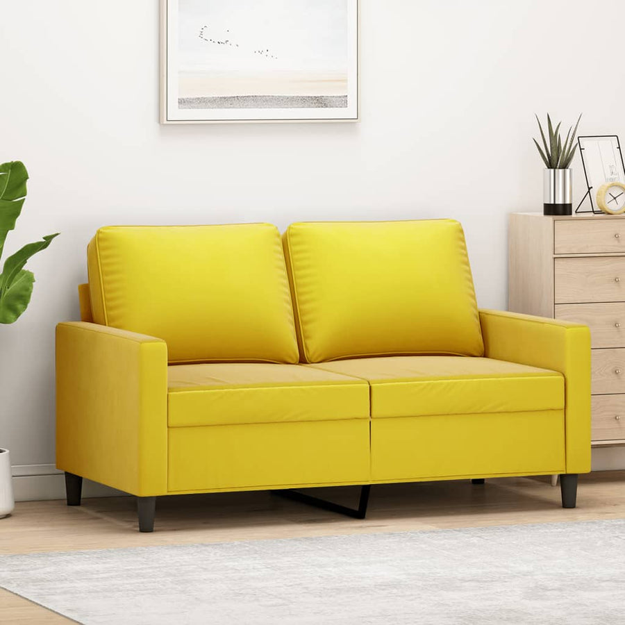 Tweezitsbank Fluweel 120 cm Geel