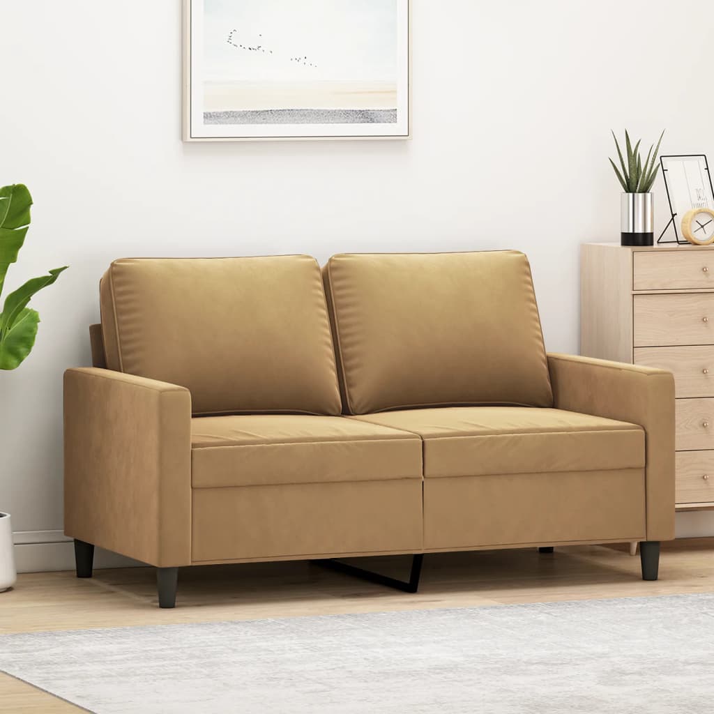 Tweezitsbank Fluweel 120 cm Bruin