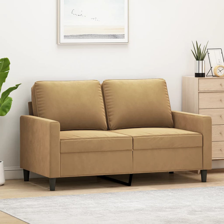 Tweezitsbank Fluweel 120 cm Bruin