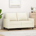 Two-seater sofa 120 cm velvet cream