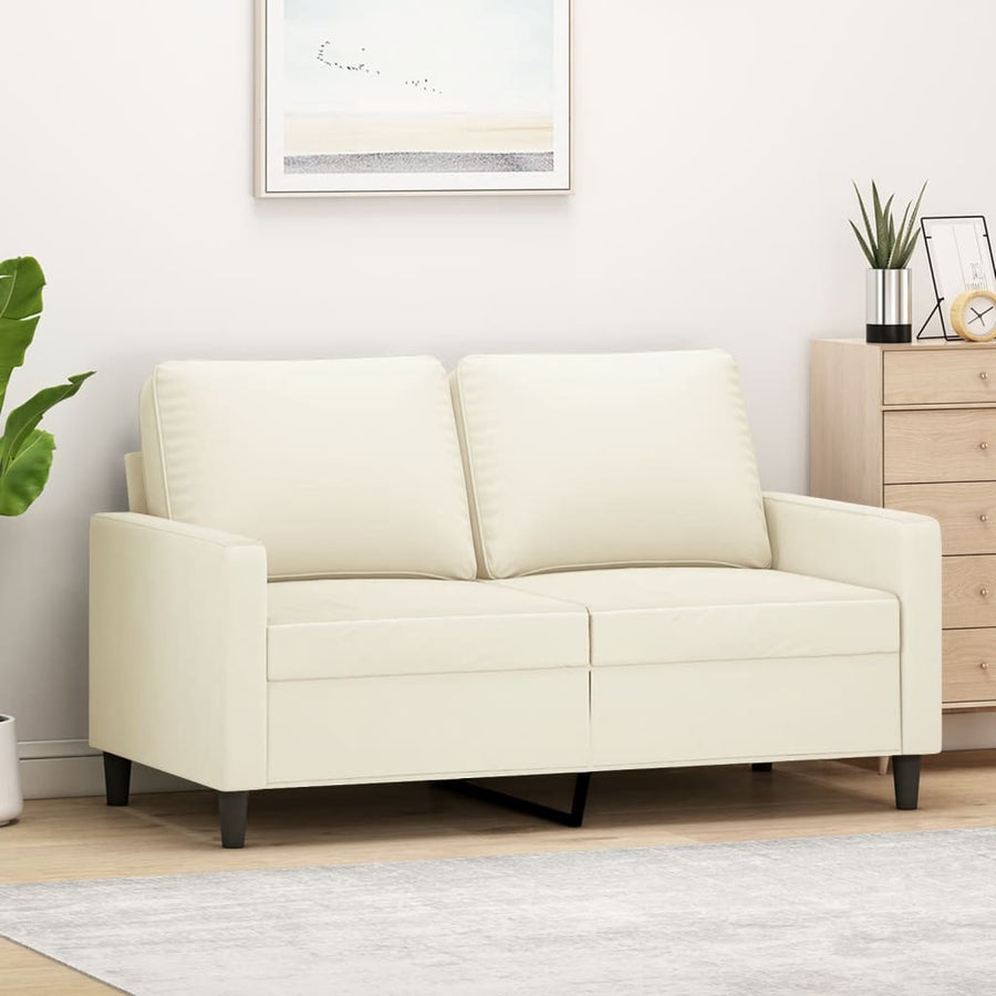Tweezitsbank Fluweel Kleurig 120 cm Crème
