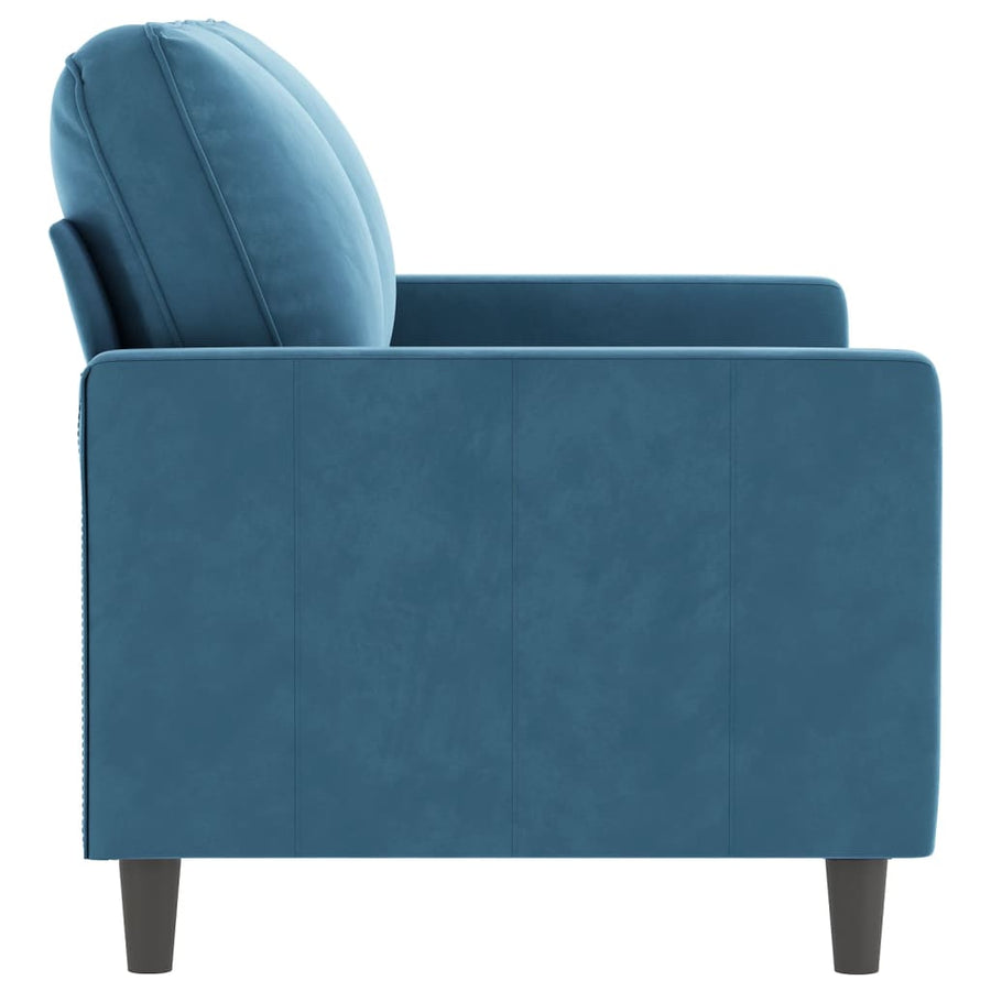 Tweezitsbank Fluweel 120 cm Blauw