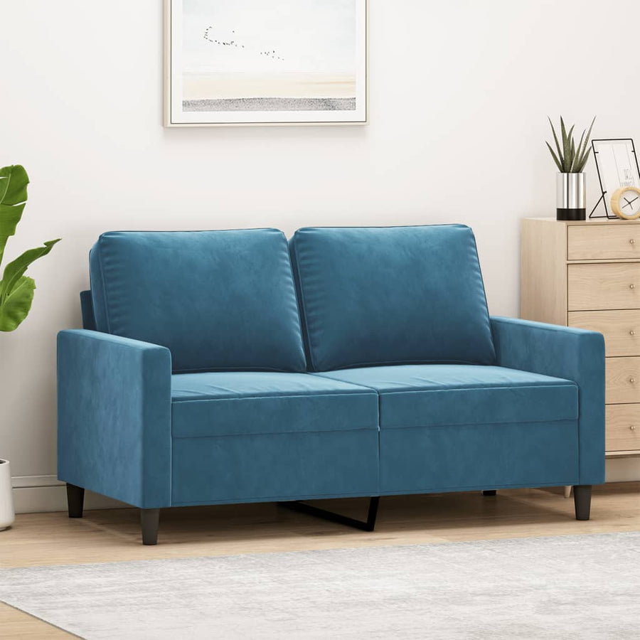 Tweezitsbank Fluweel 120 cm Blauw