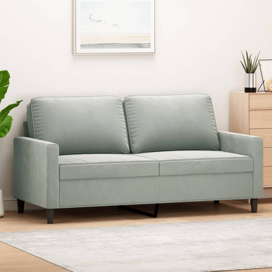 Tweezitsbank Fluweel 140 cm Lichtgrijs