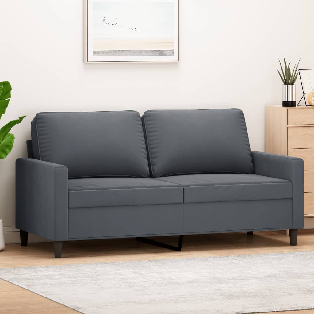 Tweezitsbank Fluweel 140 cm Donkergrijs