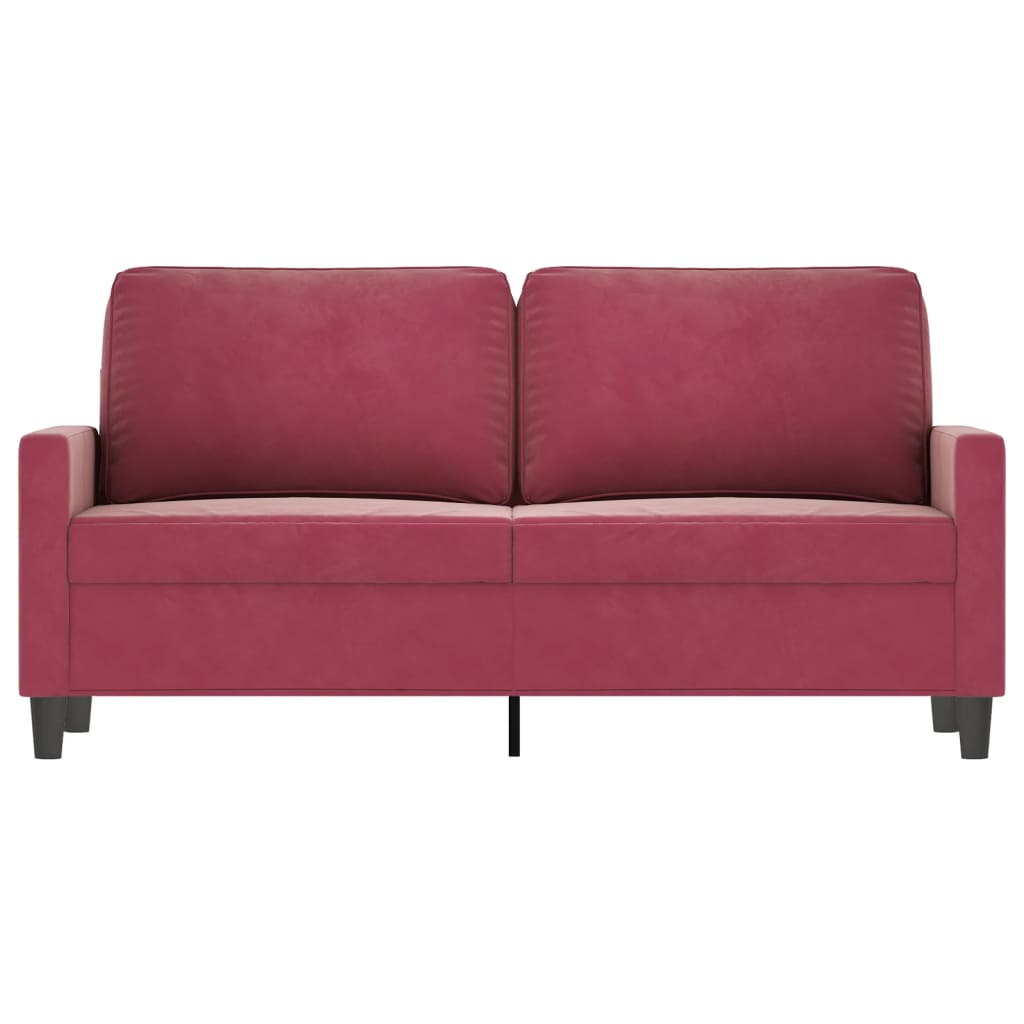 Tweezitsbank Fluweel 140 cm Wijnrood