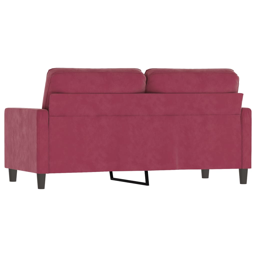 Tweezitsbank Fluweel 140 cm Wijnrood