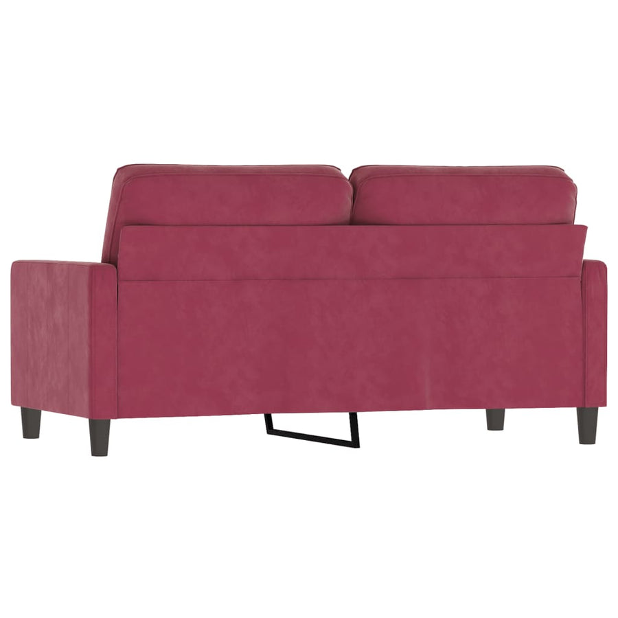 Tweezitsbank Fluweel 140 cm Wijnrood
