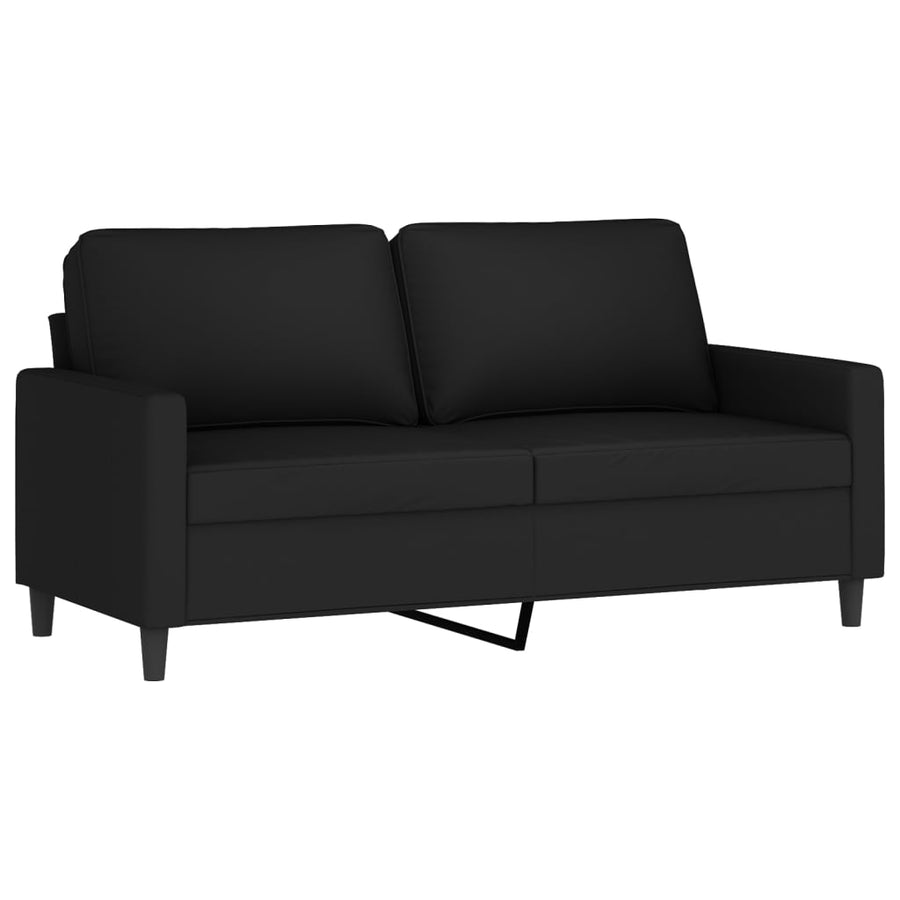 Tweezitsbank Fluweel 140 cm Zwart