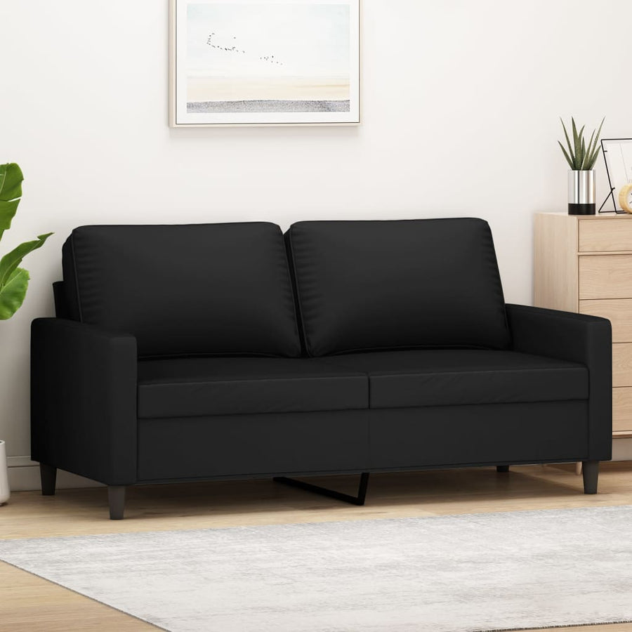 Tweezitsbank Fluweel 140 cm Zwart