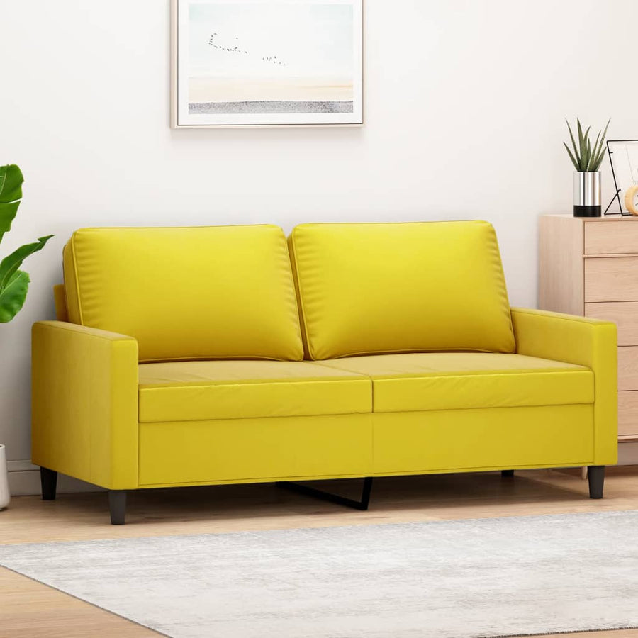 Tweezitsbank Fluweel 140 cm Geel
