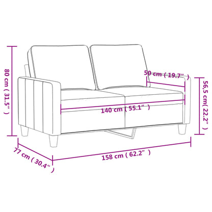 Tweezitsbank Stof 140 cm Bruin