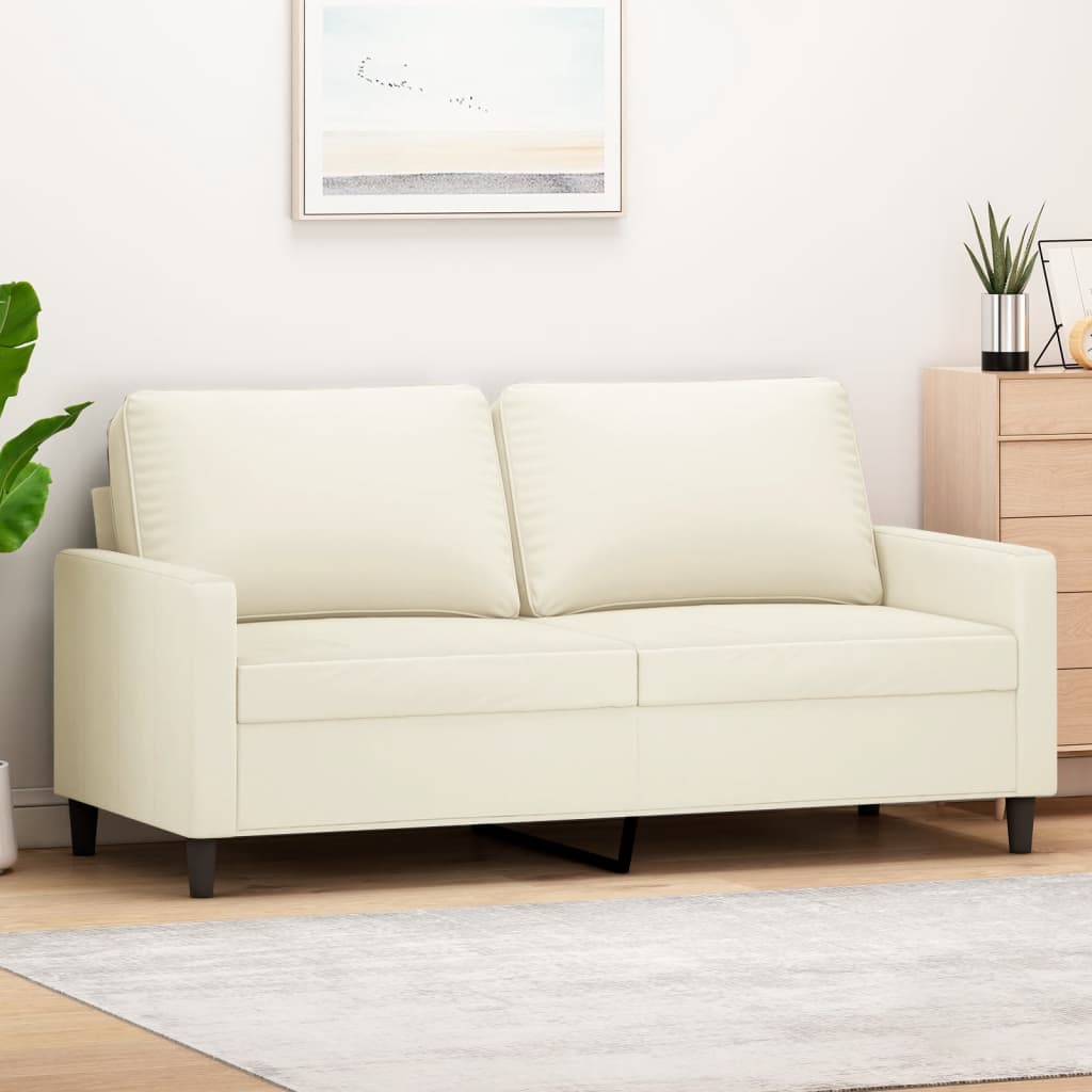 Tweezitsbank Fluweel Kleurig 140 cm Crème