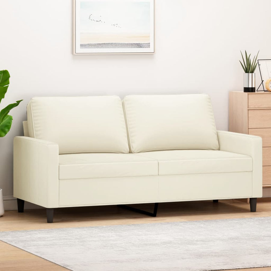 Tweezitsbank Fluweel Kleurig 140 cm Crème