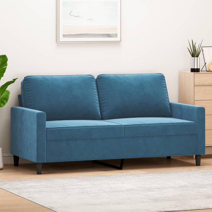 Tweezitsbank Fluweel 140 cm Blauw