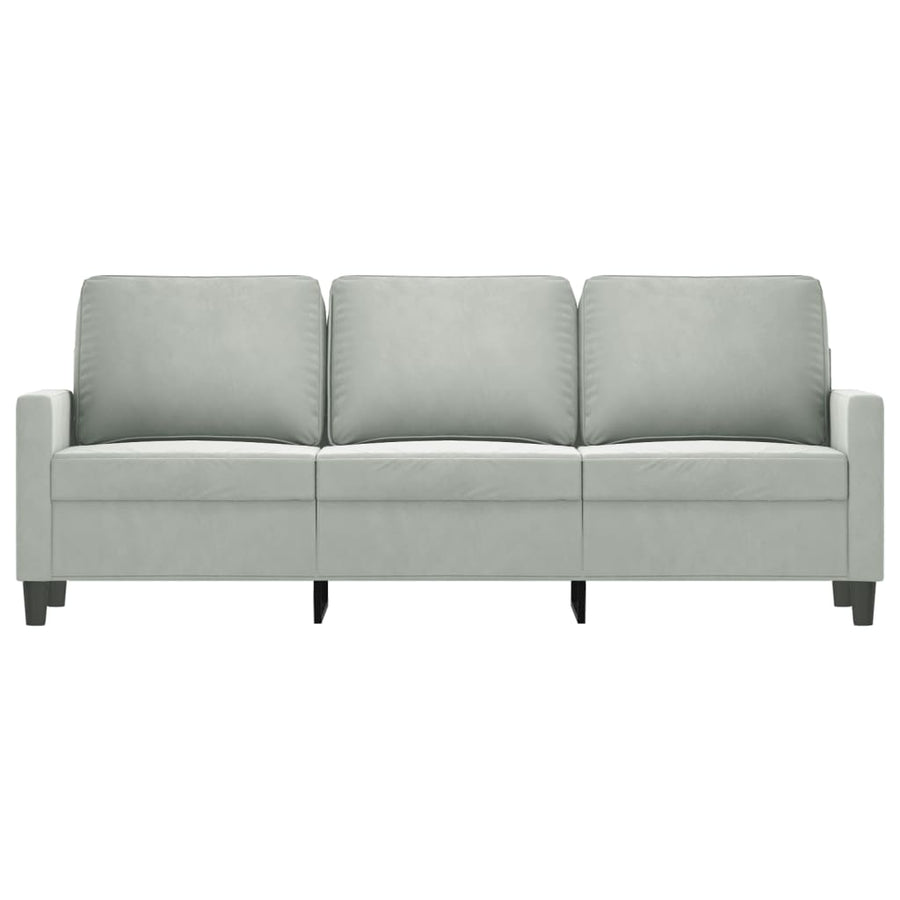 Driezitsbank Fluweel 180 cm Lichtgrijs